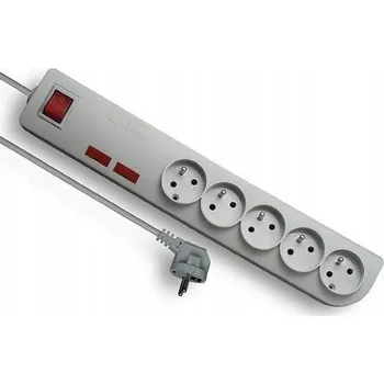 Napájecí kabel Prodlužovací Kabel přívodní kabel Elektrosalon 1,5 m 5 ks zásuvek šedý