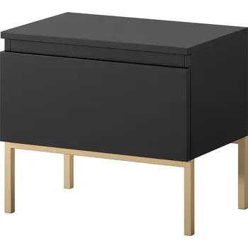 Noční stolek Noční stolek Bemmi černý se zlatými nohami - Selsey Design