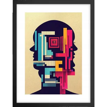 Obraz Obraz plakát v černém rámu do obýváku 30x40 hlava foto plakáty na zeď