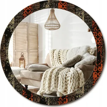 Zrcadlo Nástěnné Zrcadlo s ozdobným skleněným rámem Velké fi 90 cm Vzor Grunge