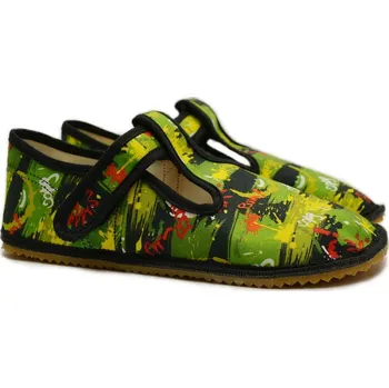 Chlapecké bačkory BEDA barefoot bačkory BF 060010/W/OP Graffiti Velikost: 38