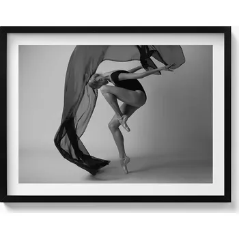 Obraz Dekorativní nástěnný obraz v rámu do obýváku Fotografie tanečnice při tanci 80x60 cm