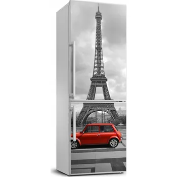 Tapeta Samolepicí tapeta na ledničku - Eiffelova věž, auto, 70x190 cm