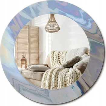 Zrcadlo Kulaté dekorativní zrcadlo na zeď do domu, kanceláře, průměr 50 cm - Abstraktní vlny