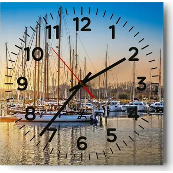 Hodiny Nástěnné hodiny do obýváku 40x40 Krajina Bezhluczne Skleněné hodiny Tiché