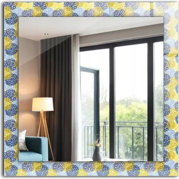 Zrcadlo Zrcadlo do koupelny ložnice obývacího pokoje s potiskem 60x60 Barevný květinový vzor