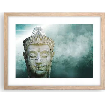 Obraz Obraz plakát v rámu světlý dub do obýváku 40x30 Buddha foto plakáty na zeď