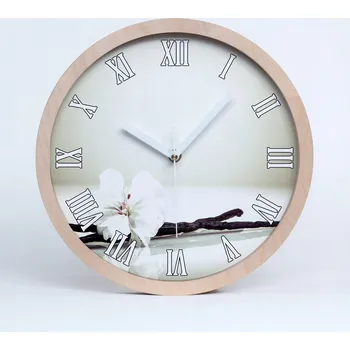 Hodiny Tichá nástěnná dřevěná hodiny vanilková tyčinka průměr 30 cm