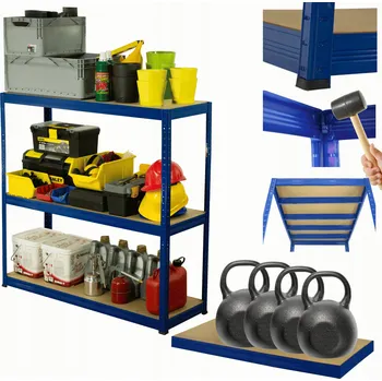 Dílenský regál Kovový regál skladový garážový HELIOS HNN 106x120x60 3x400kg