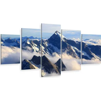 Obraz PĚTIDÍLNÝ TRYPTYCH NA ZEĎ DO OBÝVÁKU HORY VRCHOLY