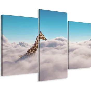 Obraz Obraz Tryptych ŽIRAFA Oblaka Zvíře Příroda 120x80