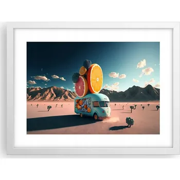Obraz Obraz plakát v bílém rámu do obýváku 40x30 kamper foto plakáty na zeď