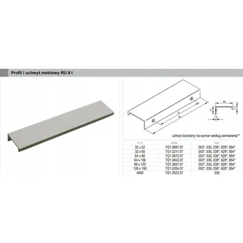 Obraz Nábytková úchytka hranová zlatý lesk 20 x 4 x 1,2 cm
