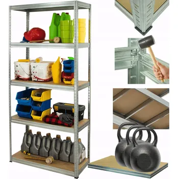 Dílenský regál Kovový regál skladový stojan pozink HELIOS 196x110x60cm 5 polic x 350kg POLSKÝ