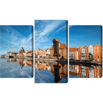 Obraz Vícedílný obraz Panorama Gdaňsku s výhledem na řeku 90x60