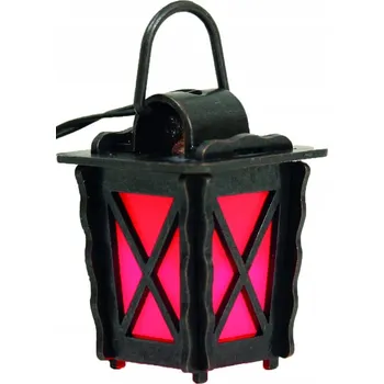 Svícen Lucerna KOVOVÁ - červená čtyřhranná - 4 cm - LED