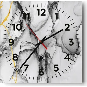 Hodiny Kuchyňské nástěnné hodiny 30x30 Abstrakce Skleněné hodiny do obýváku Moderní Tiché