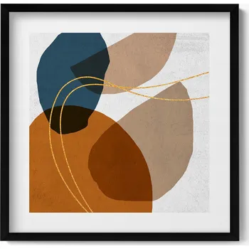 Obraz Dekorativní nástěnný obraz v černém rámu - Abstraktní boho kompozice 50x50 cm