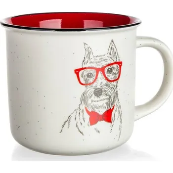 Keramický hrnek Banquet s červeným vnitřkem, 400 ml