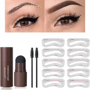 Tužka na obočí Tmavě hnědá razítkovací pomáda na obočí a sada šablon