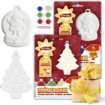 kreativní sada 2x Baňka k Malování ZÁVĚS VÁNOČNÍ Kreativní Sada pro Děti Dárek