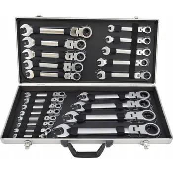 Klíč Sada kloubových očkoplochých klíčů s ráčnou. SADA 0,22 ks 6-32 v přepravním kufříku.