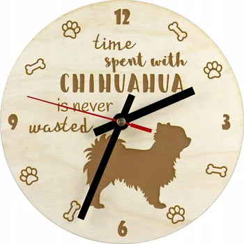 Hodiny Clumber španěl - hodiny se psem, dřevěné hodiny, nástěnné hodiny pro milovníky