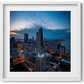 Obraz Dekorativní obraz v rámu na zeď do obýváku Fotografie města Chicago 50x50 cm