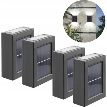 Venkovní osvětlení 4 KS SOLÁRNÍ SVĚTLO NÁSTĚNNÉ ZAHRADNÍ VENKOVNÍ IP65