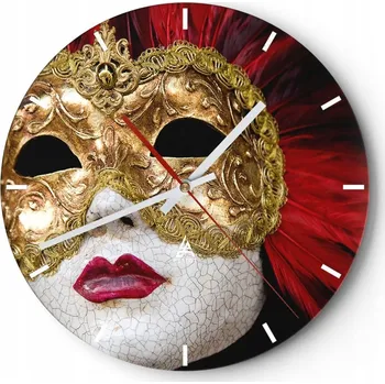 Hodiny Nástěnné hodiny do kuchyně 30x30 Maska Skleněné hodiny do obýváku Loft Tiché