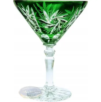 Sklenice Smaragdově zelené křišťálové skleničky na martini 110 ml