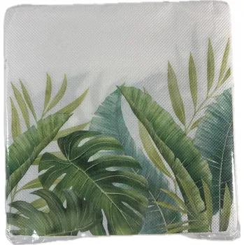Papírový ubrousek ČTVERCOVÝ PAPÍROVÝ UBROUSEK VZOR Monstera 33 cm x 33 cm SET 40 KUSŮ