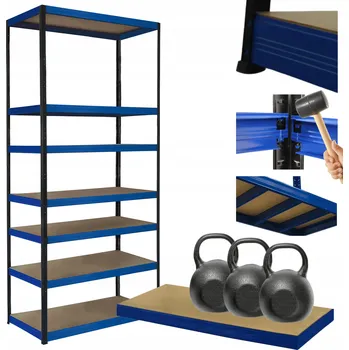 regál Kovový regál skladový stojan HELIOS 270x120x35cm 7 polic x 350kg ODOLNÝ VYSOKÝ