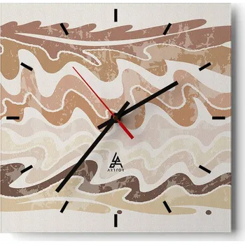 Hodiny Velké nástěnné hodiny 40x40 cm - Starobylý vzhled, skleněné, tiché