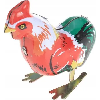 Figurka Vintage natahovací kovový kohout, zvířátko