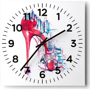 Hodiny Kuchyňské nástěnné hodiny 30x30 Abstrakce Skleněné hodiny do obýváku Moderní Tiché