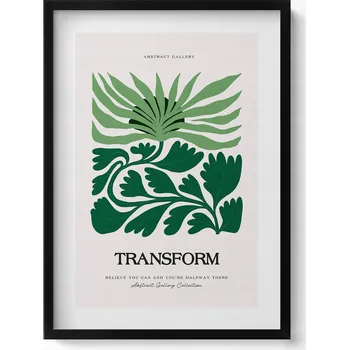 Obraz Dekorativní nástěnný obraz v černém rámu - Ilustrace rostlin a květin 50x70 cm