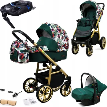 Kočárek Dětský kočárek 4v1 BabyLux ColorLux: sporťák, hluboká korba, autosedačka, základna ISOFIX