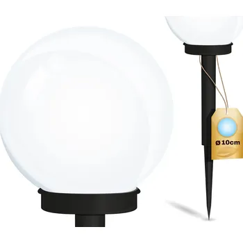Venkovní osvětlení BIAŁA KULA WBIJANA LAMPA SOLARNA DUŻA LAMPKA ZAHRADNÍ SVĚTLO SOLÁRNÍ LED SVĚTLA