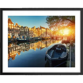 Obraz Foto obraz plakát na zeď v černém rámu 50x40 město plakáty do obýváku