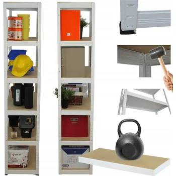 Dílenský regál Kovový dílenský regál HELIOS 196x60x60cm, 6 polic, nosnost 175kg/police, ROBUSTNÍ POLSKÝ