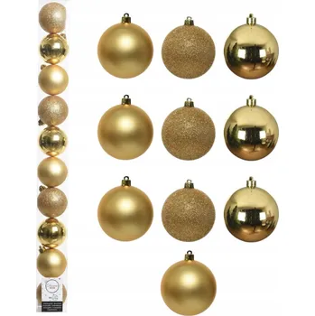 Vánoční dekorace Vánoční Baňky, hotová sada 6 cm na vánoční stromeček x10, zlaté