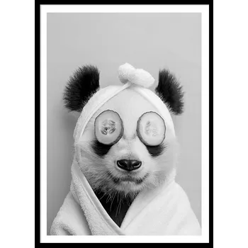 Obraz OBRAZ PLAKÁT V RÁMU do koupelny WC Toalety vtipný medvídek panda P2524_43x53