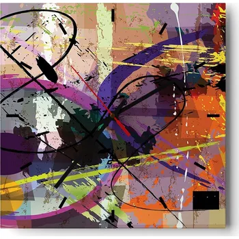 Hodiny Velké nástěnné hodiny 40x40 Abstrakce Skleněné tiché hodiny