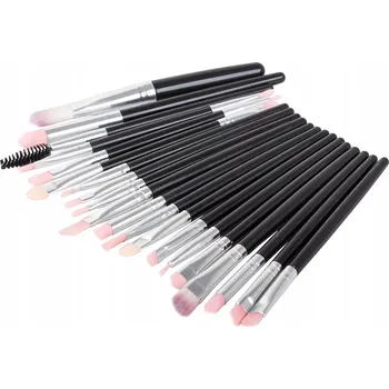 Kosmetický štětec Verk 24381 Sada kosmetických štětců 20 kusů černo-stříbrné