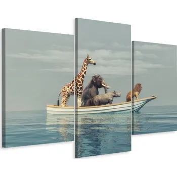 Obraz Obraz Tryptych ZVÍŘATA v Lodži Krajina 3D 90x60