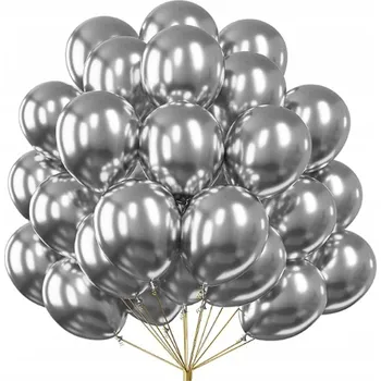 Balónek Metalické Balónky 50 Ks Stříbrné