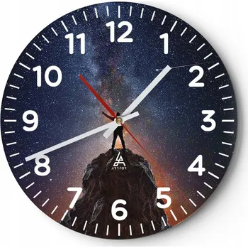 Hodiny Velké nástěnné hodiny 40x40 Abstrakce Skleněné hodiny Kulatý Tiché