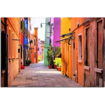 Obraz Tištěný obraz 40x30 Barevná ulička město