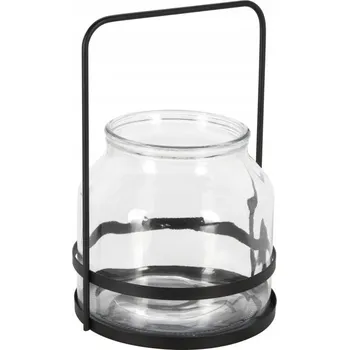 Svícen SVÍCEN NA ČAJOVOU SVÍČKU S KOVOVÝM DRŽÁKEM, 16x25 CM, HomeStylingColection